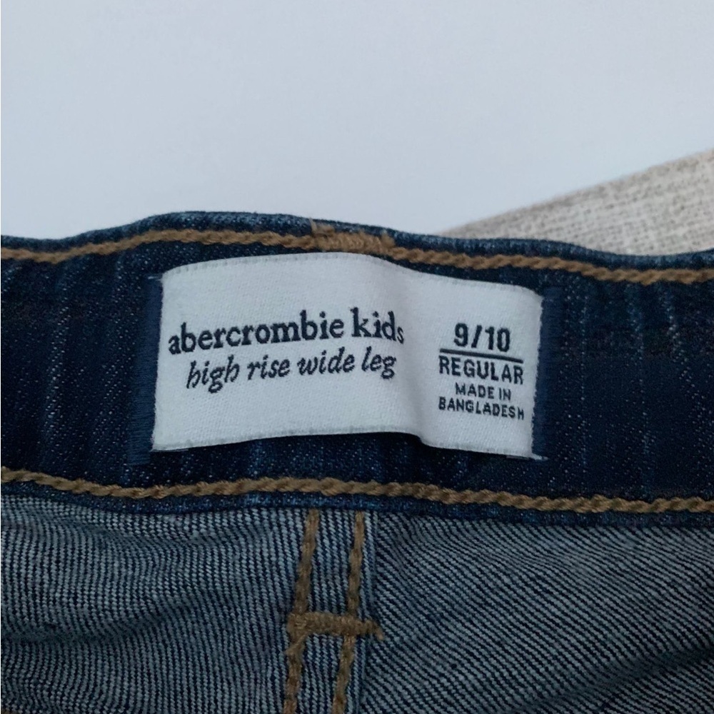 abercrombie kids Dark Blue High-Rise Wide Leg Jeans